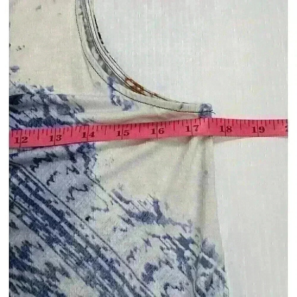 Rose & Olive Womens SM Multicolor Side Draped Tunic Tank Keyhole Rayon Blend - Picture 5 of 12